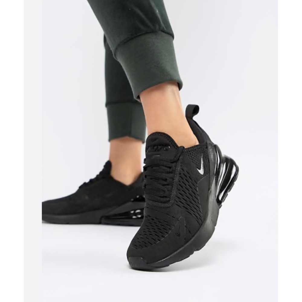Nike Air Max 270 Triple Black Womens Sneakers AH6789-006 Size 12